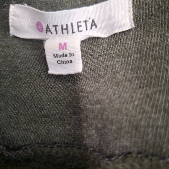Athleta Belvadere Moto Jacket Green Quilted Softshell Zip Front Size M - Picture 9 of 11